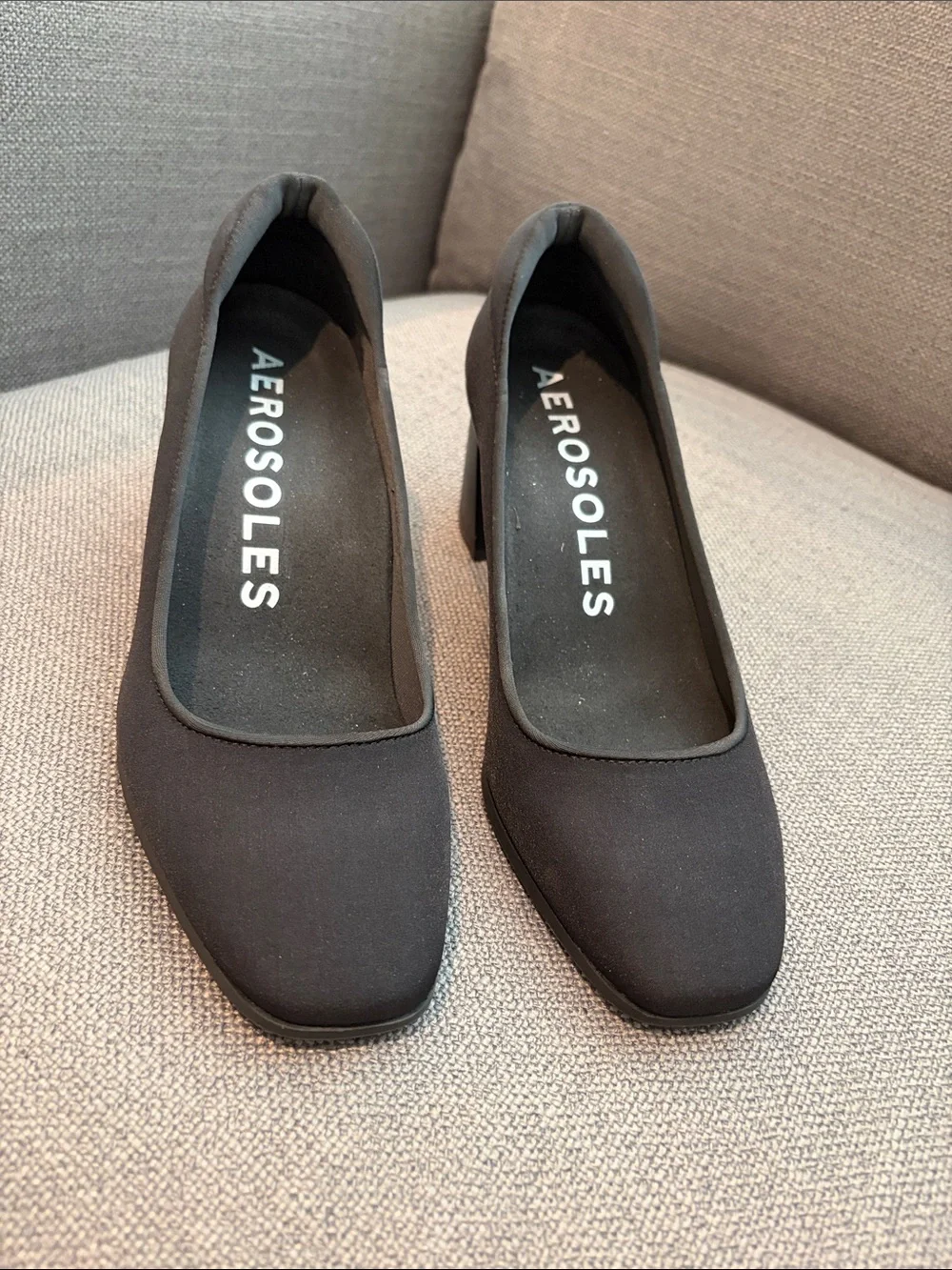 AEROSOLES Black Block Heel Pumps